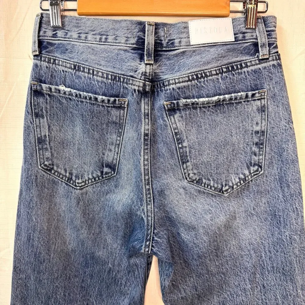 PISTOLA Cassie Jeans Women's 27 Medium Wash High Rise Straight Leg Button Fly - Picture 7 of 12